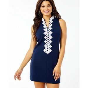 LILLY PULITZER Women’s Callista High Collar Navy Blue Mini Shift Dress C25001/3
